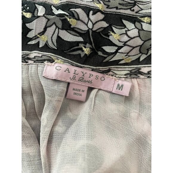 Calypso St. Barth Size Medium Dress Boho 3/4 Sleeve - Picture 6 of 8